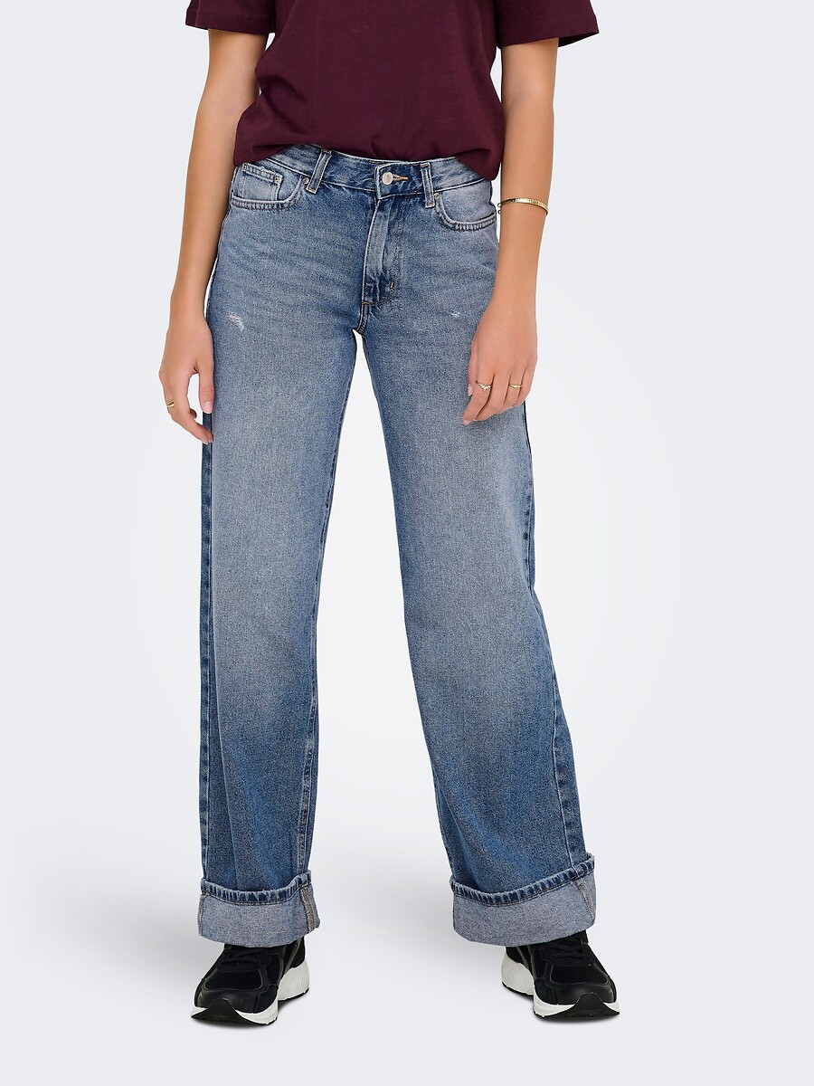 Jean large avec rebords, ONLY