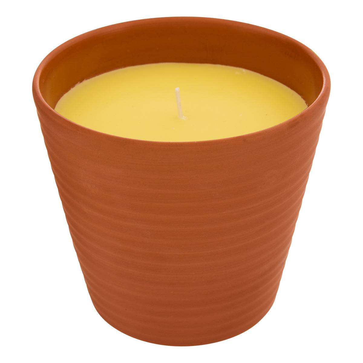 Bougie parfumée 200g citronnelle pot en terre cuite TERRY, ATMOSPHERA