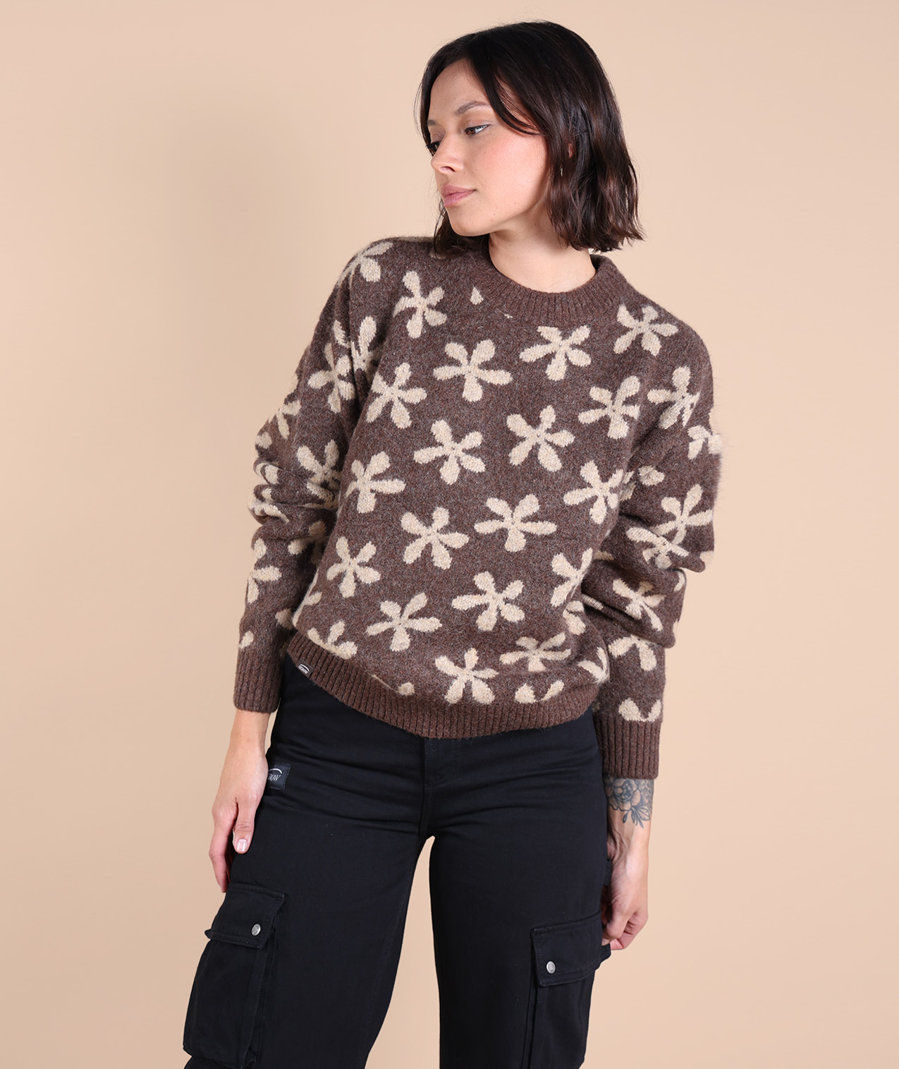 Pull jacquard fleurs PANDORA, OXBOW