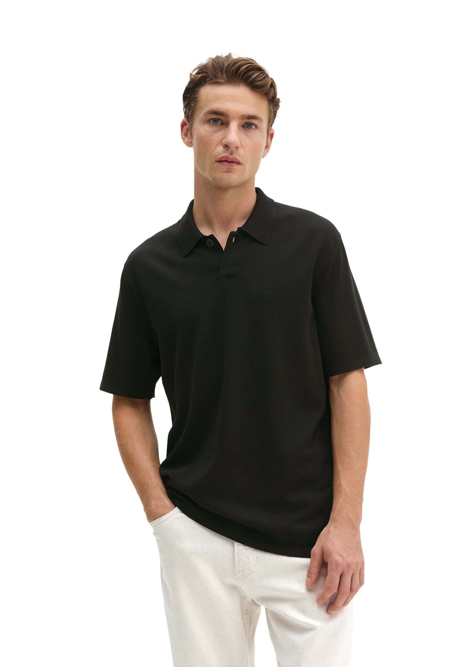 Polo en tricot régulier en pur coton bio, MARC O'POLO