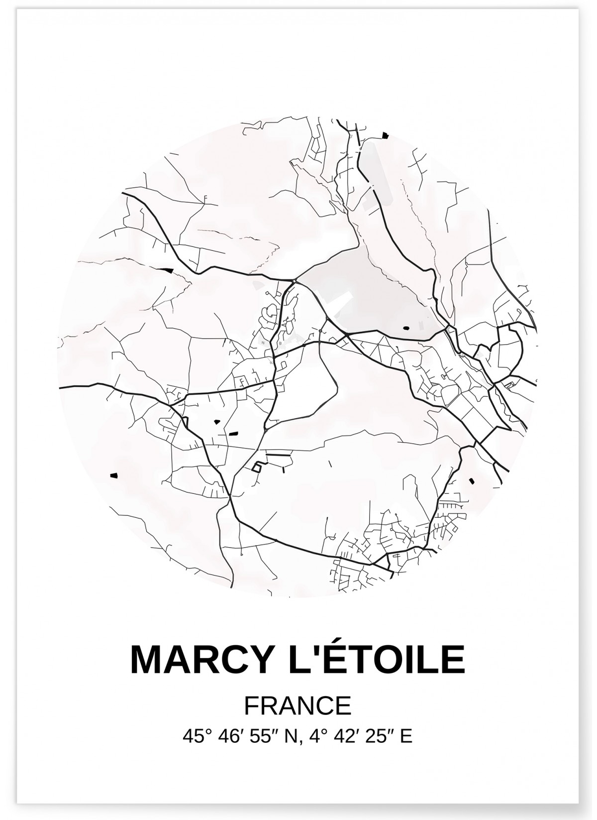 Affiche Carte Marcy l'Étoile, L'AFFICHERIE