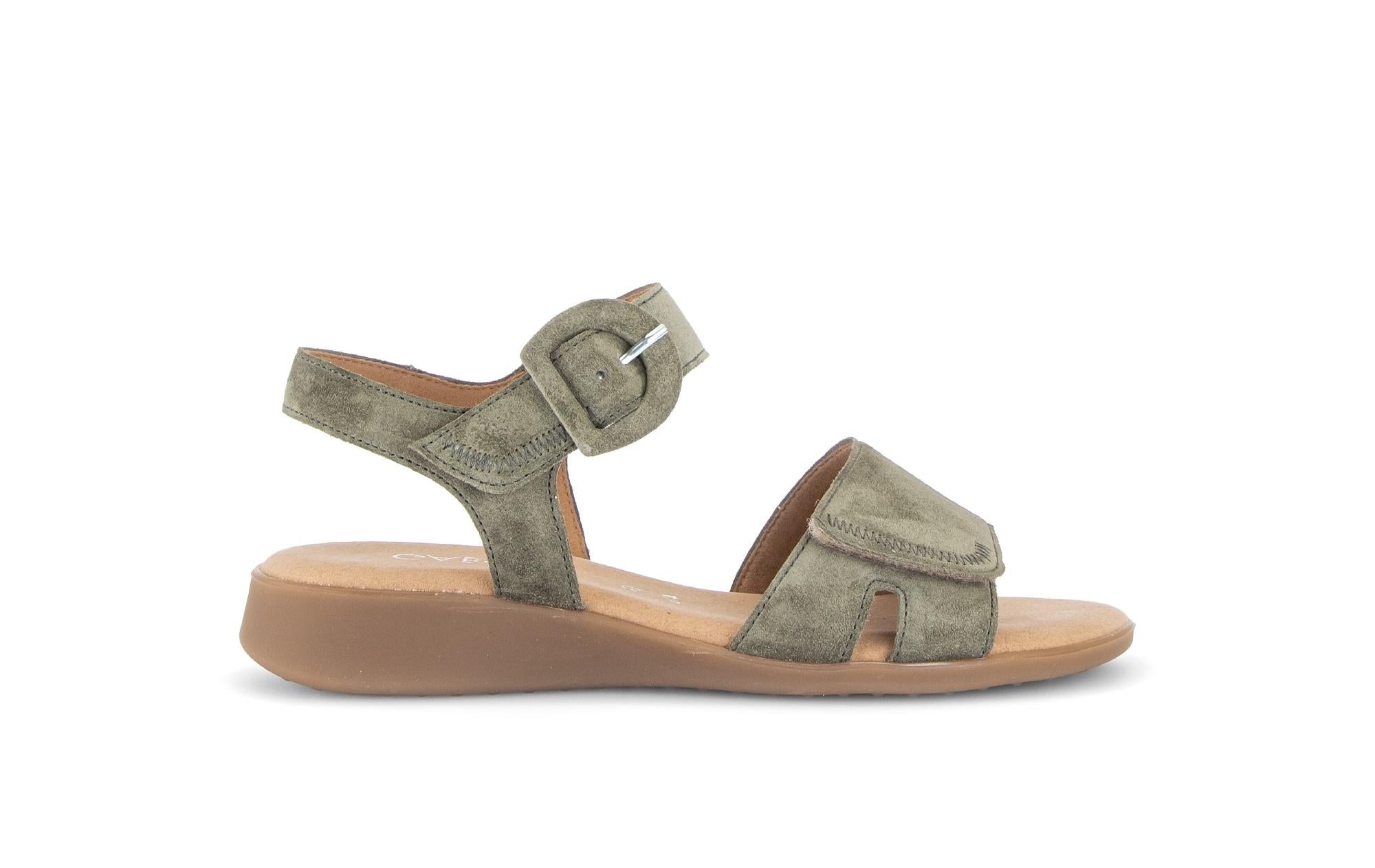 Sandales en cuir à talon compensé, GABOR