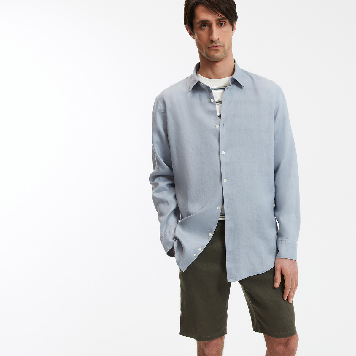 Chemise droite en lin, Signature, CARL