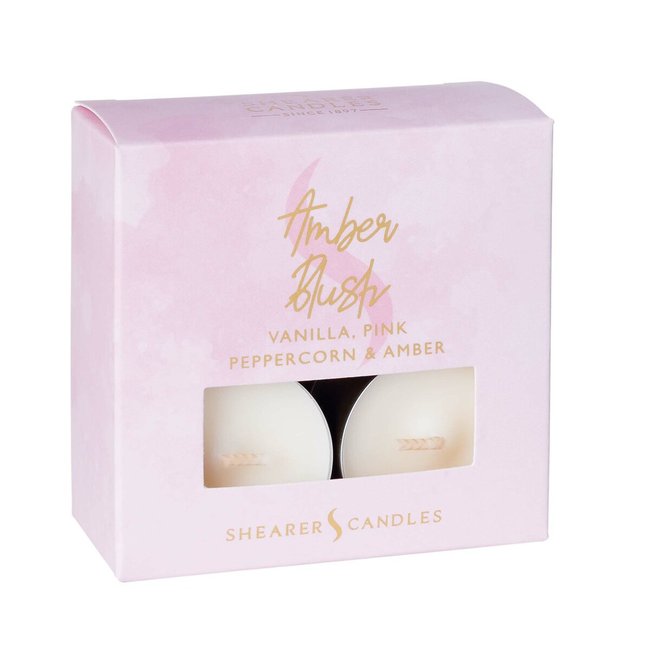 Amber Blush Tealights (Pack of 8), pink, SHEARER