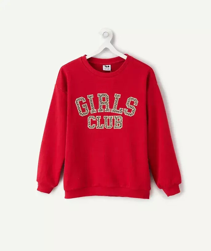 Leopard Print Slogan Fleece Sweatshirt, TAPE A L'OEIL