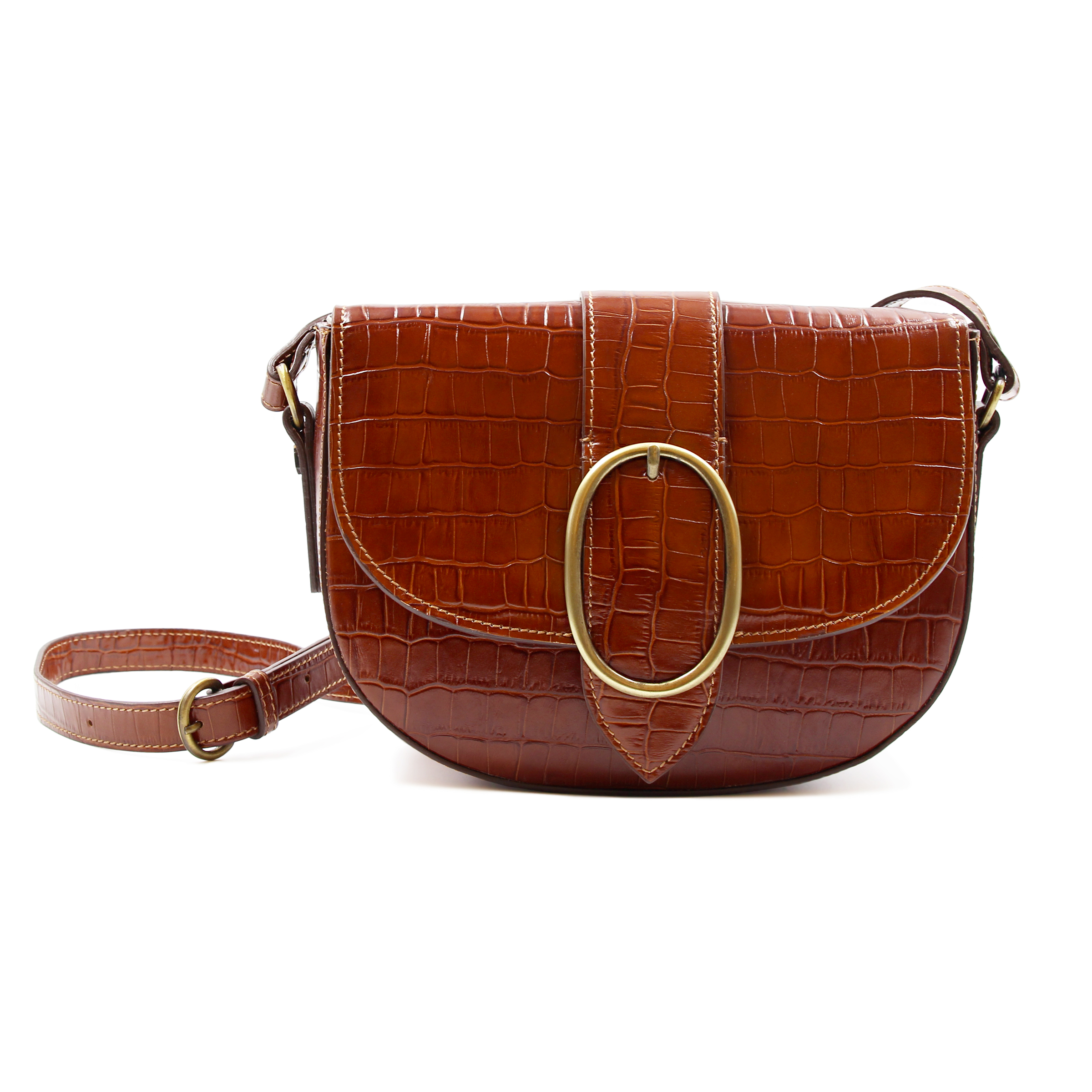Sac boucle cuir imprimé croco, JULES & JENN