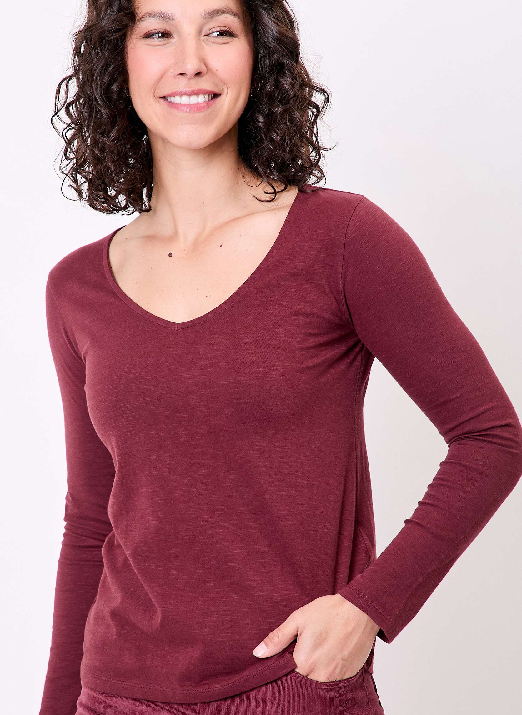 T-shirt col V coton bio VANPUR, LA FIANCÉE