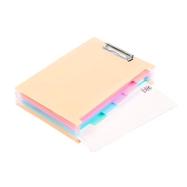 Trieur document a4 avec 6 compartiments et porte bloc - rainbow pastel  Viquel