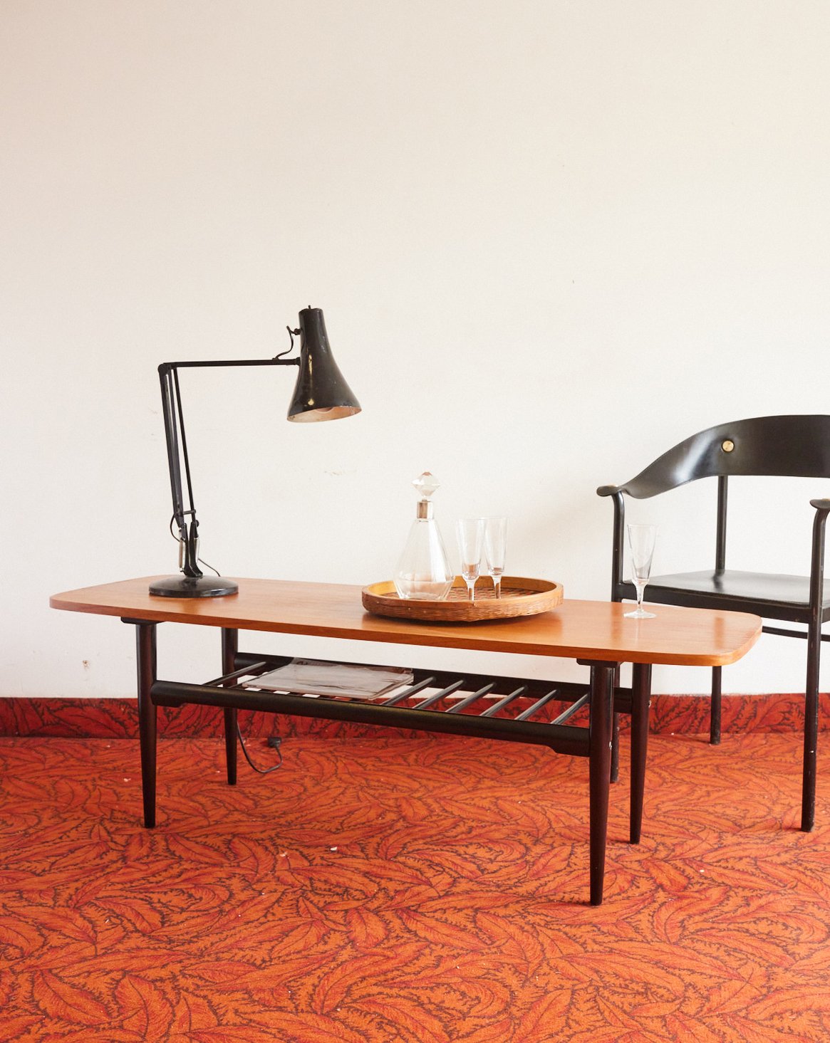 Table basse scandinave en bois Donna N°1044 - Bon état, DEBONGOUT