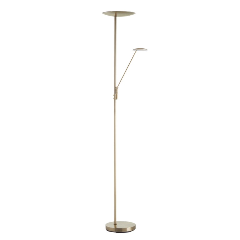 Lampadaire Led Daphné Avec Liseuse En Laiton Patiné, MILLUMINE