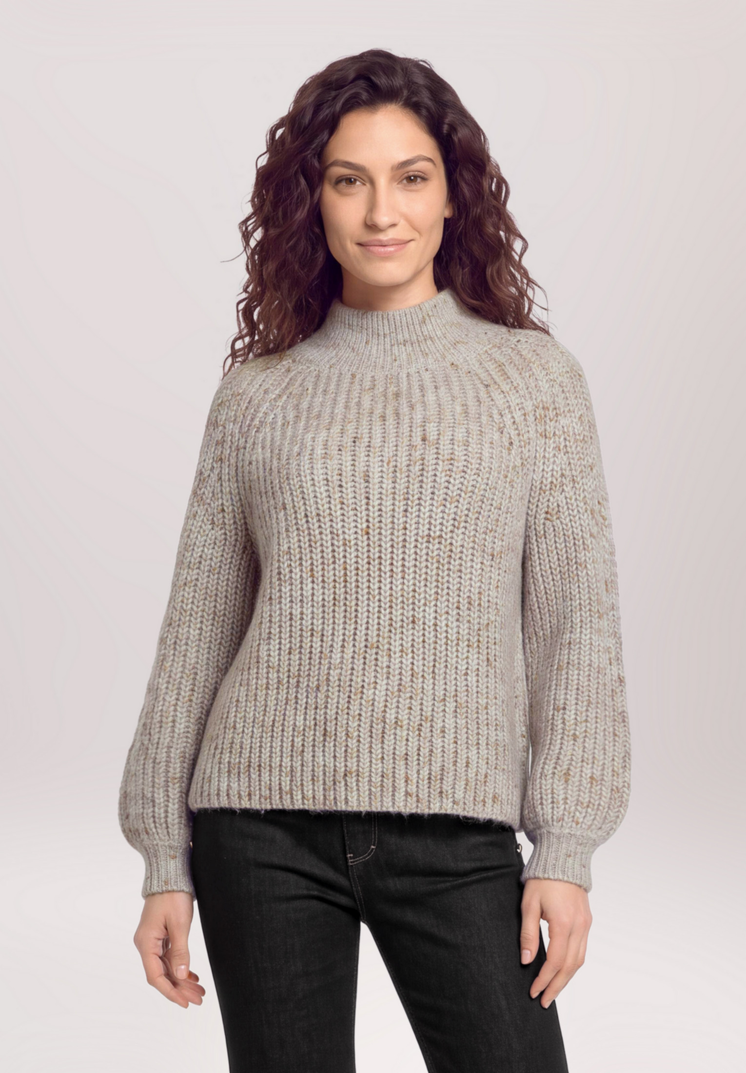 Pull-over en maille à col cheminée, CARTOON