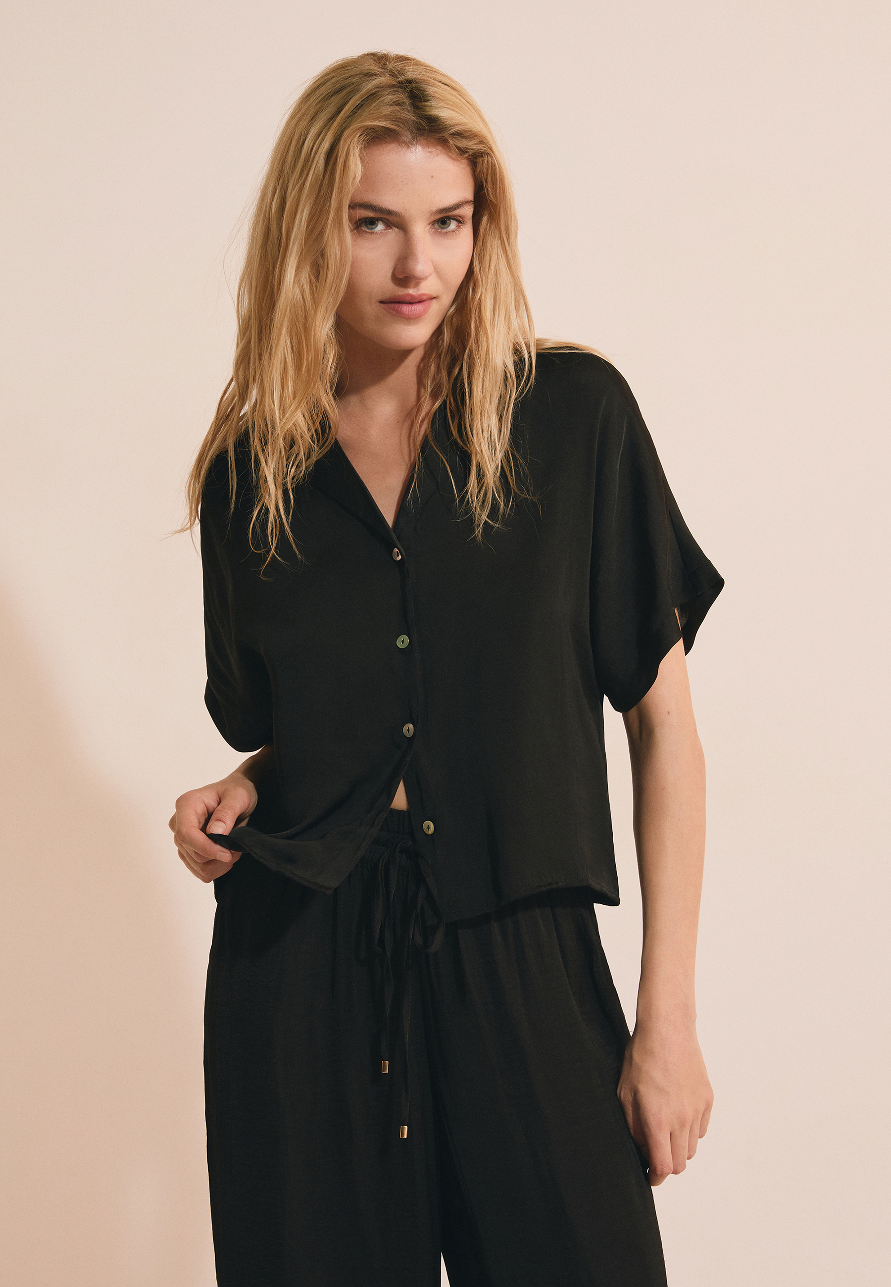 Chemise de pyjama manches courtes satinée CHEETA, ETAM