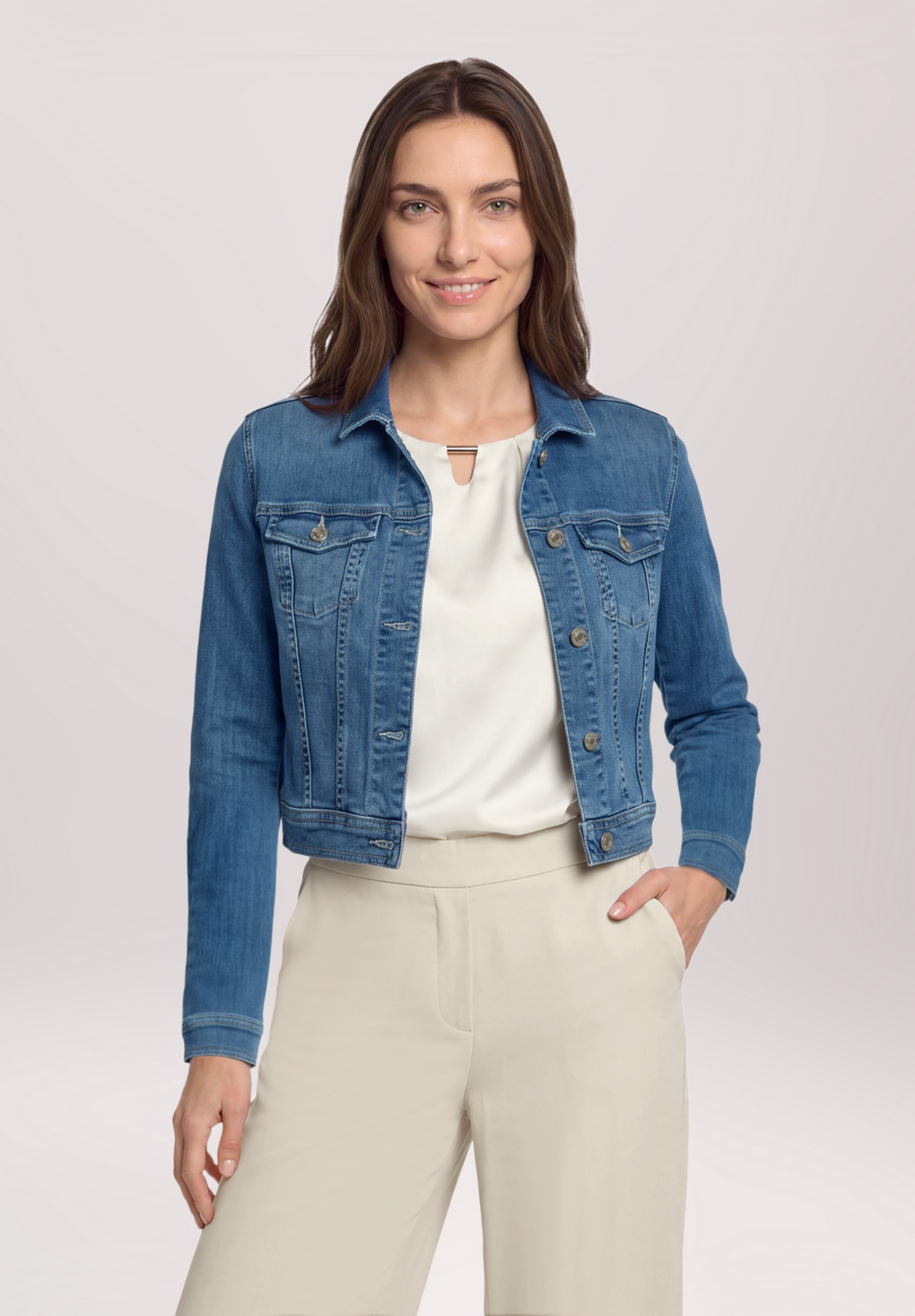 Veste en jean à effet délavé, VERA MONT