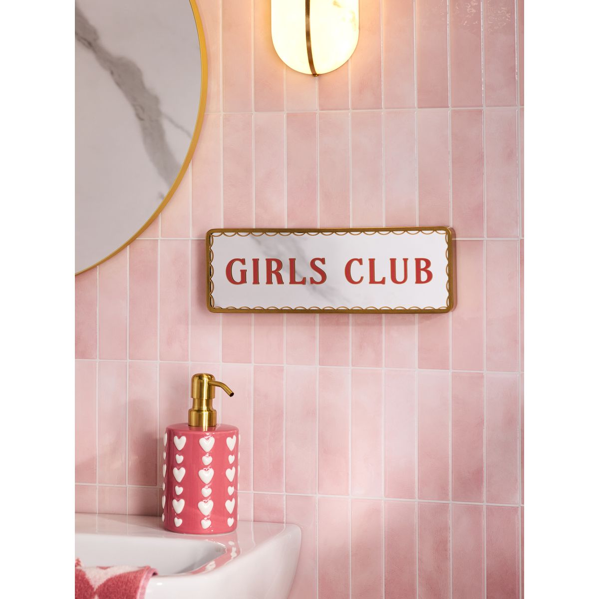 Objet décoratif inscription girls club miroir, NEXT