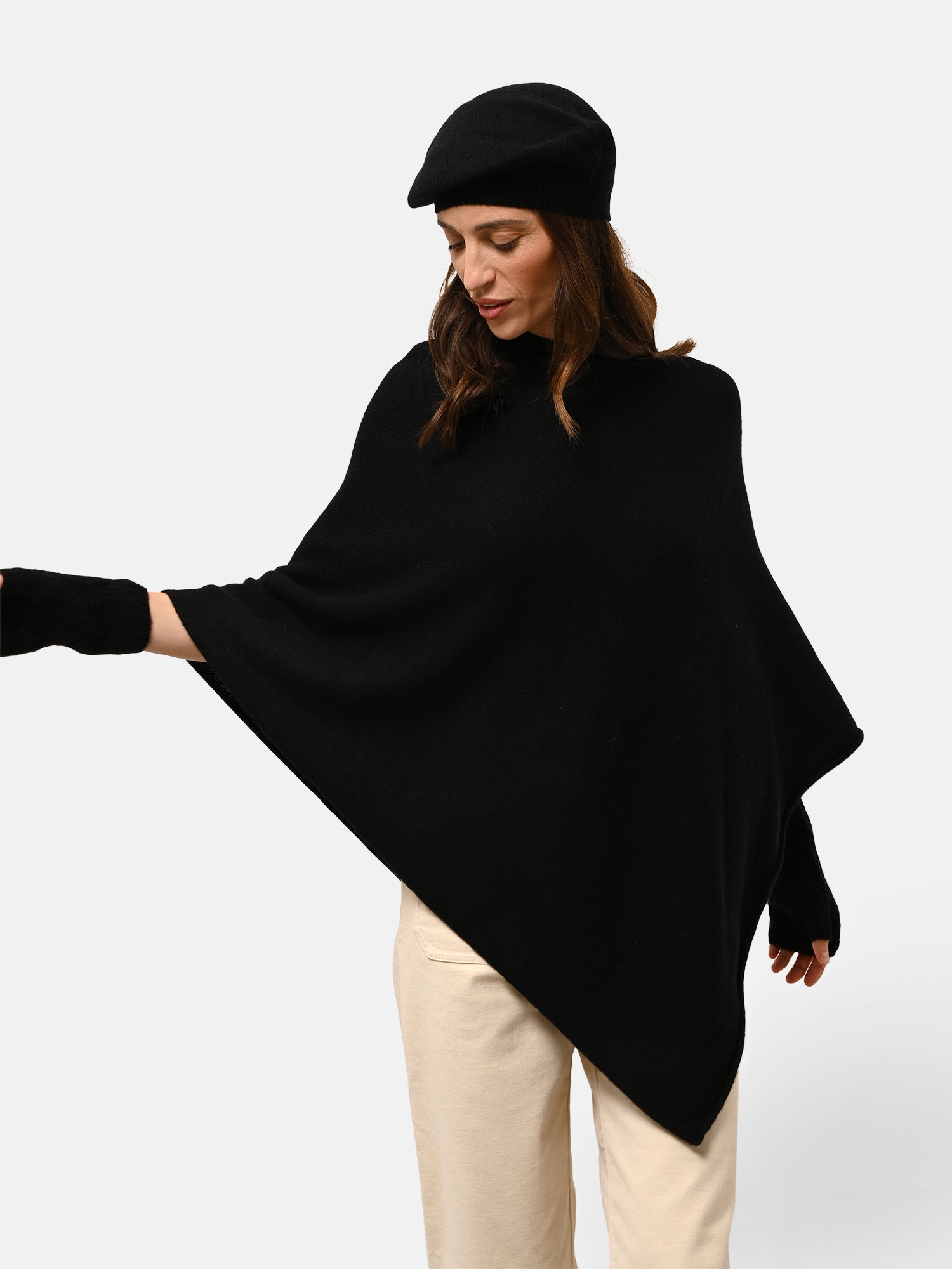 Poncho 4 Fils Ivoire Ashley, JUST CASHMERE