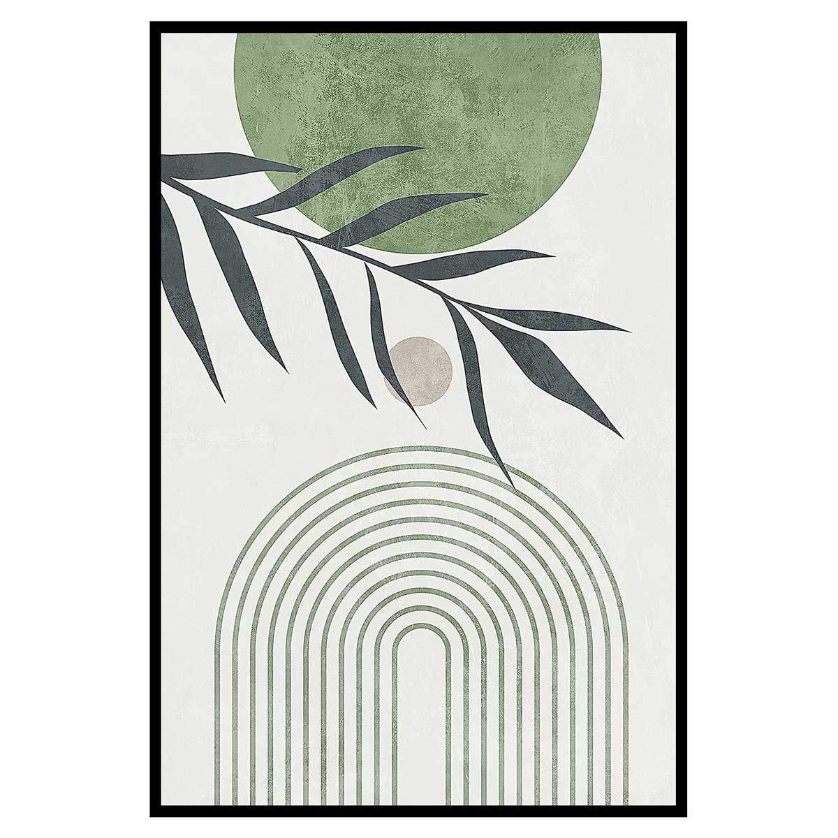 Affiche encadrée abstraction végétale minimaliste, HEXOA