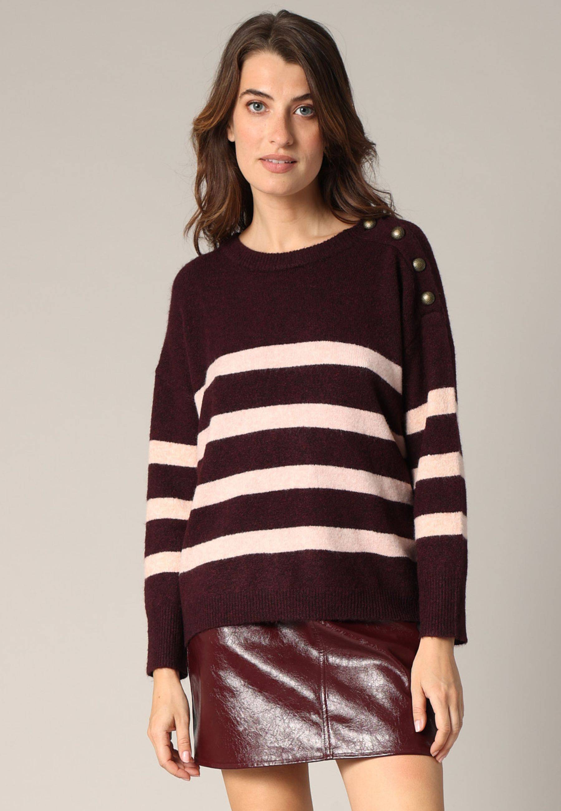 Pull rayé avec boutons décoratifs FRANCINE, DEELUXE