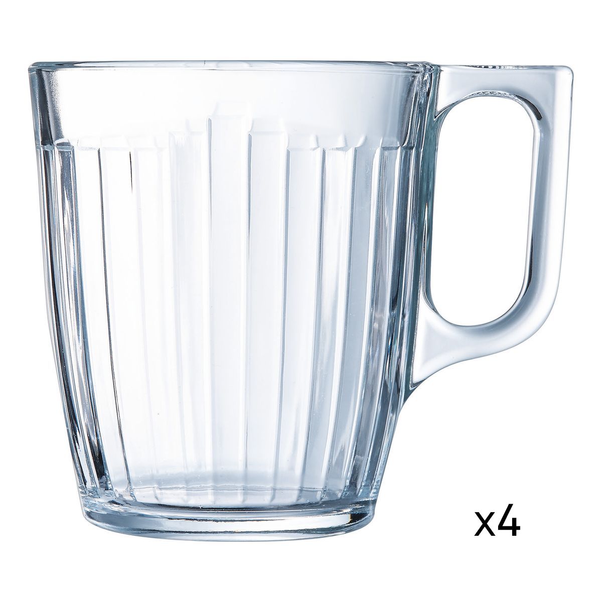 Lot de 4 mugs grand central 25cl - luminarc Couleur transparent ...