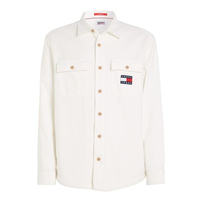 Embroidered Badge Logo Shacket in Cotton with Pockets TOMMY JEANS