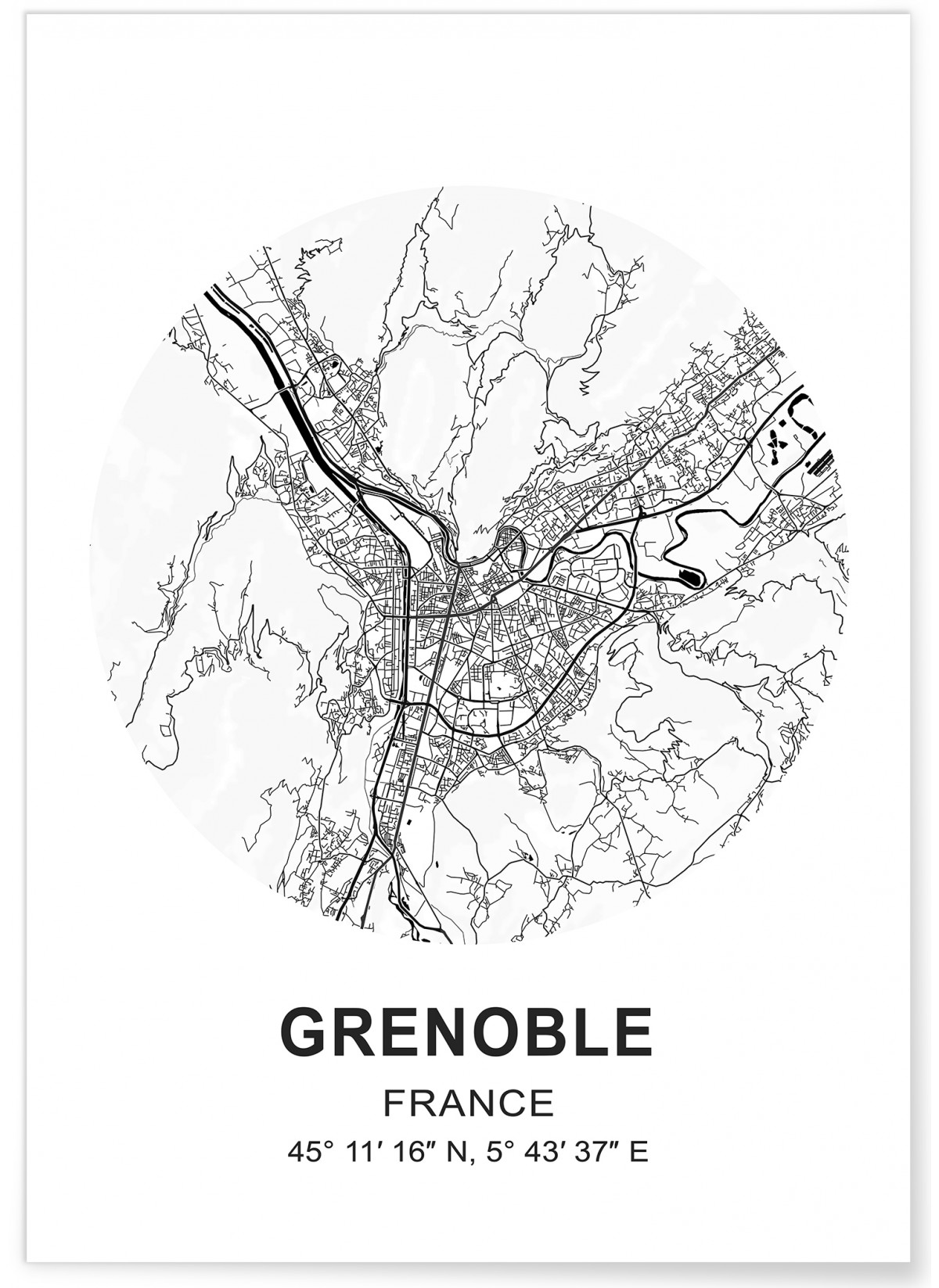 Affiche Carte Grenoble, L'AFFICHERIE