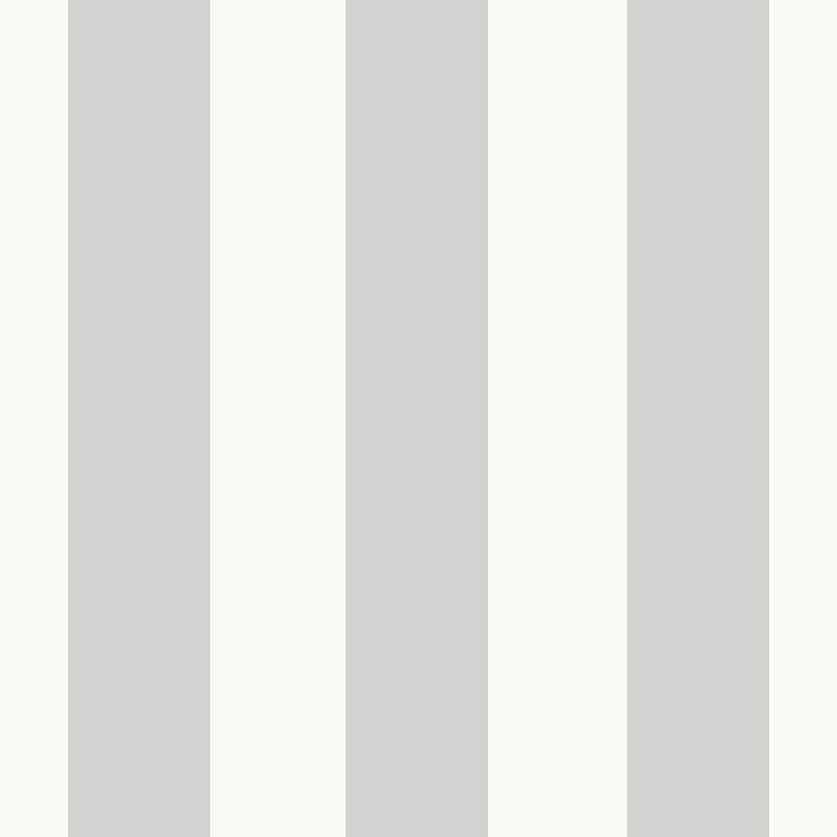 Papier peint rayures larges gris clair blanc, HEXOA