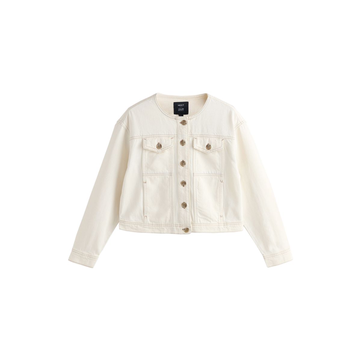Veste sans col en jean poitrines généreuses, NEXT