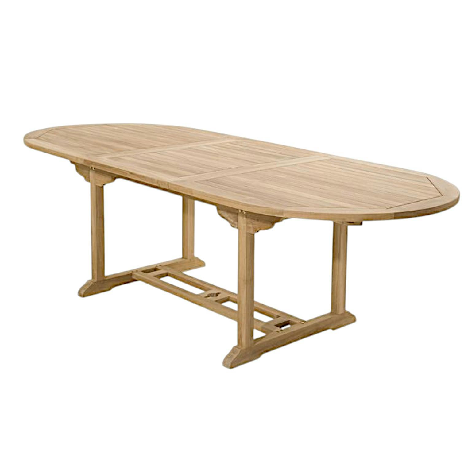 Table de jardin extensible ovale en bois de teck massif 180/240x100cm SUMMER 10 personnes, PIER IMPORT