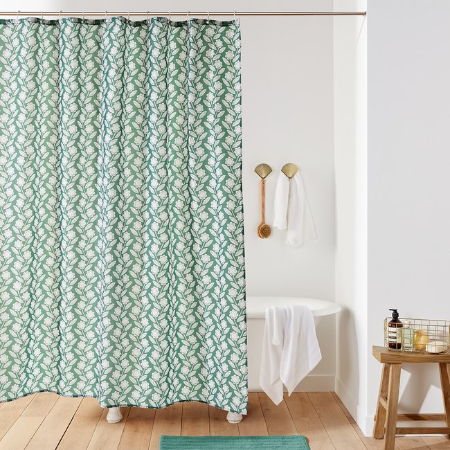 Tenda doccia stampata, alorie verde / bianco La Redoute Interieurs