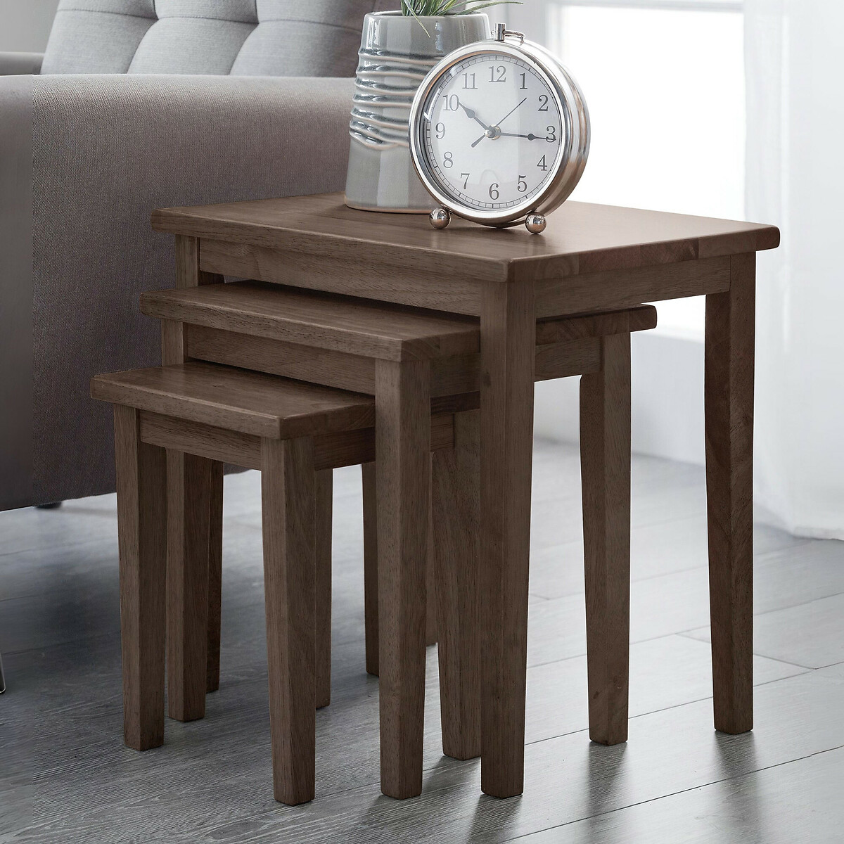 Calia Walnut Nesting Side Tables (Set of 3), SO'HOME