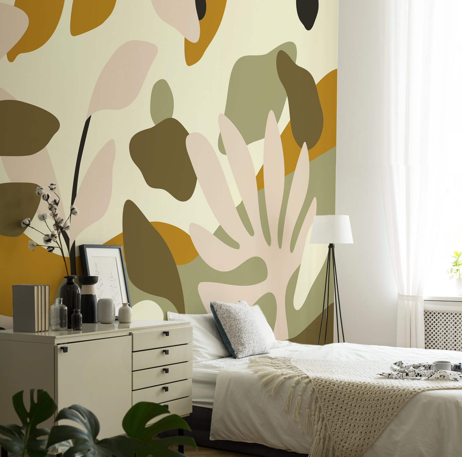 Papier peint panoramique Botanique, Brun clair 300 x 250cm, ACTE DECO
