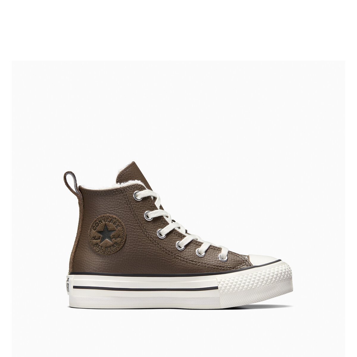 Image of Kids All Star Eva Lift Warm Winter Leather High Top Trainers