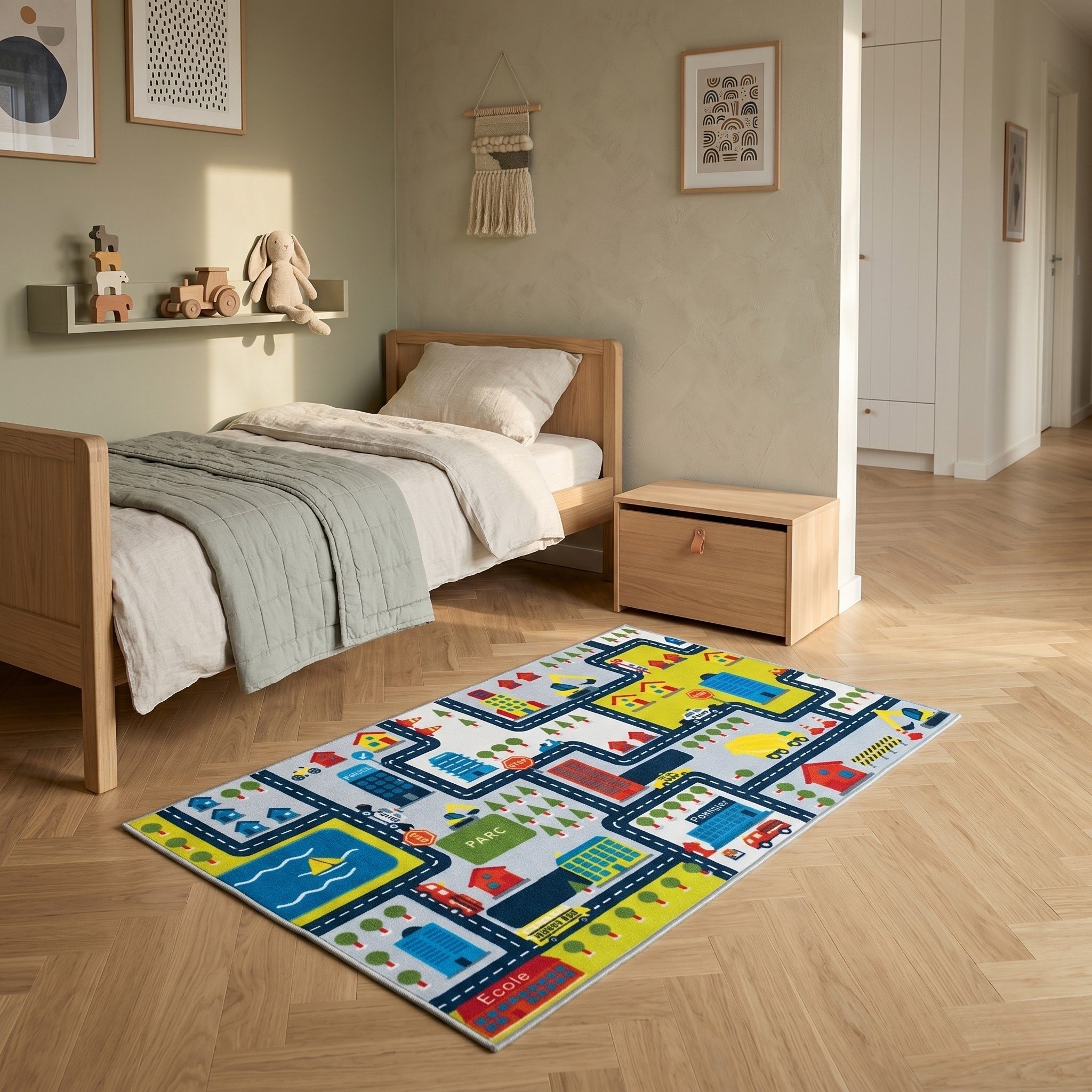 Tapis enfant imprimé circuit CIRCUIT, THE DECO FACTORY