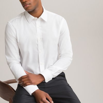 Les Signatures - Cotton Slim Fit Shirt with Spread Collar LA REDOUTE COLLECTIONS