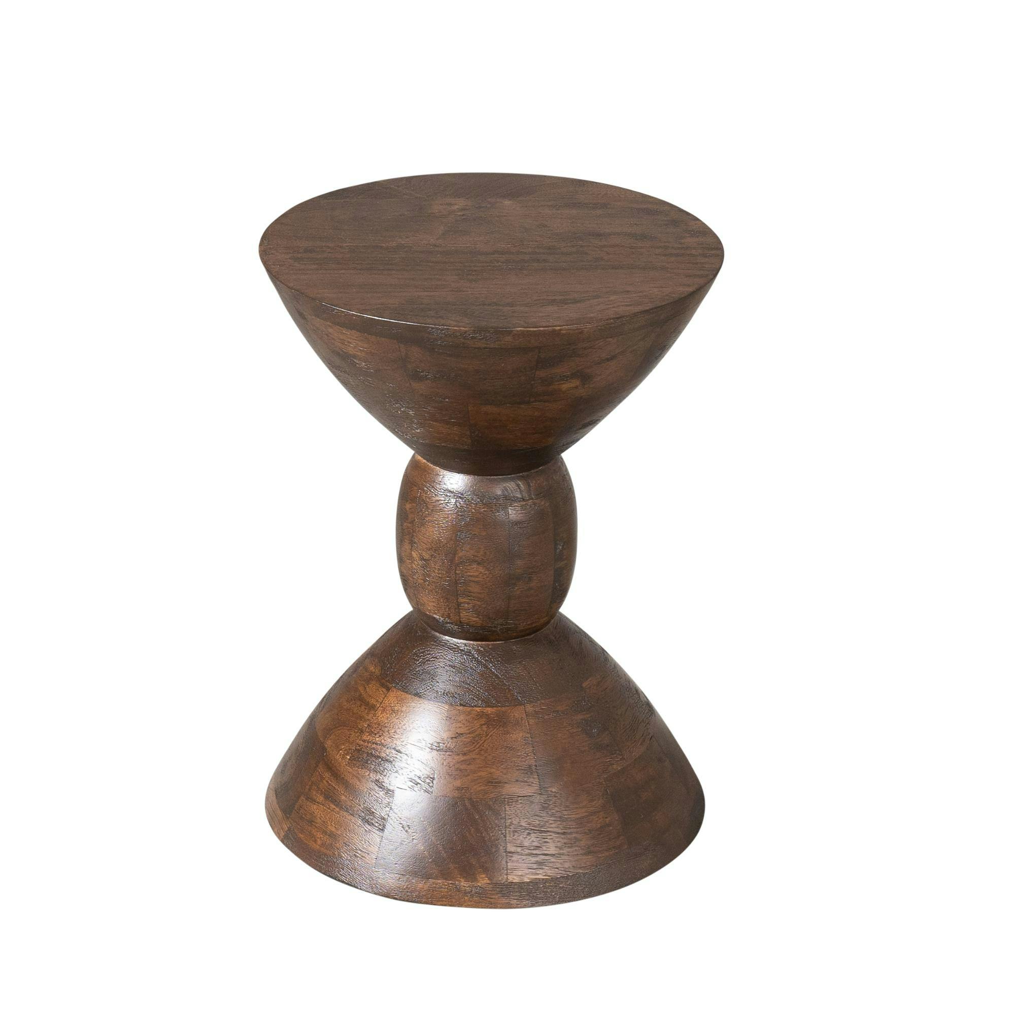 Table d'appoint en bois foncé design sablier ALMA, PIER IMPORT