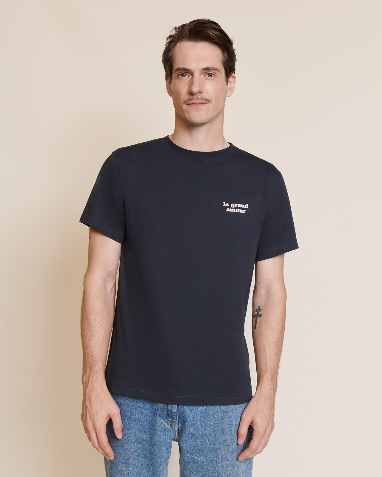 T-shirt brodé en coton bio, LE GRAND AMOUR, EMOI EMOI