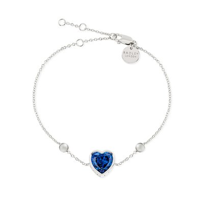 Love Sterling Silver Blue Stone Heart Bracelet RADLEY LONDON