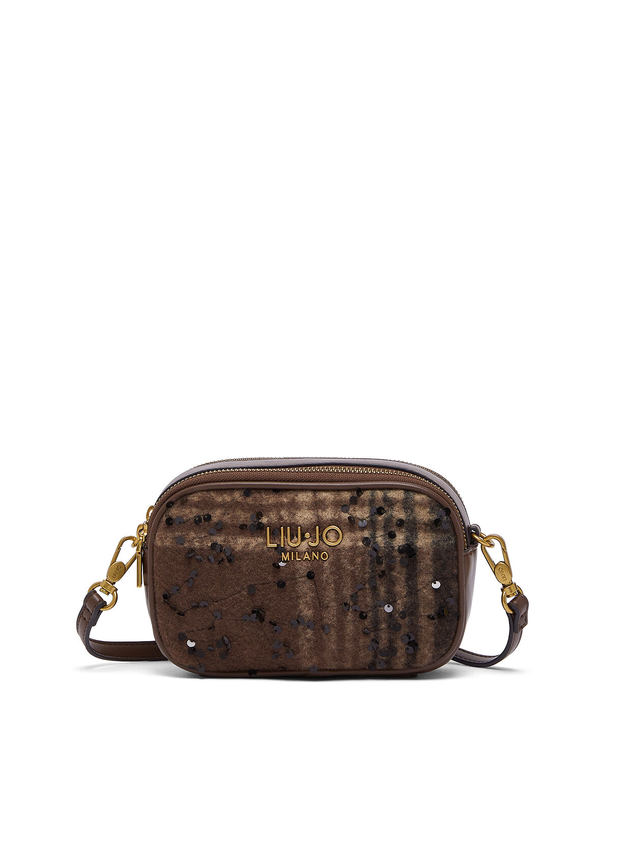 Sac bandoulière à carreaux format petit, LIU JO
