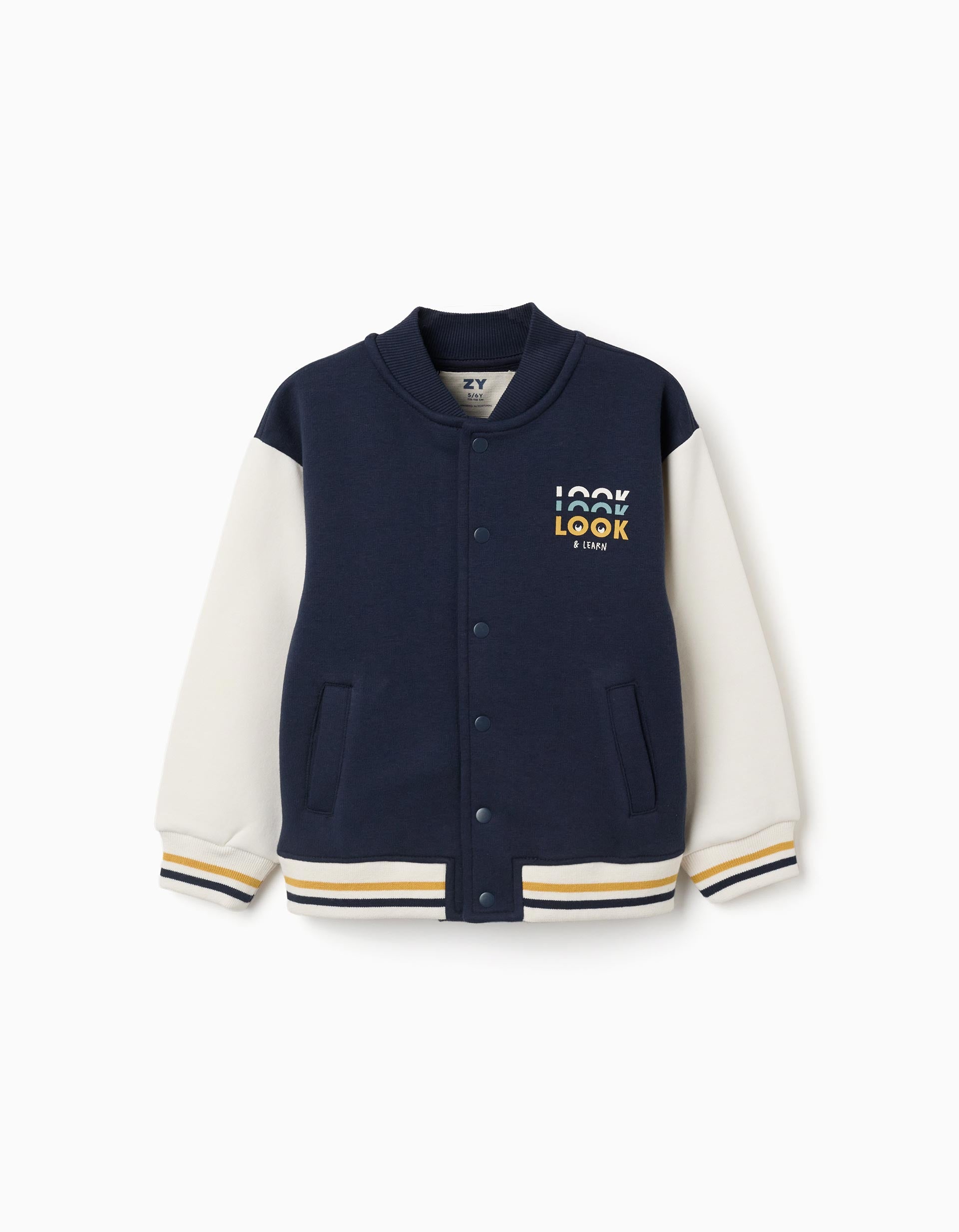 Blouson bomber en coton peigné avec imprimé, ZIPPY