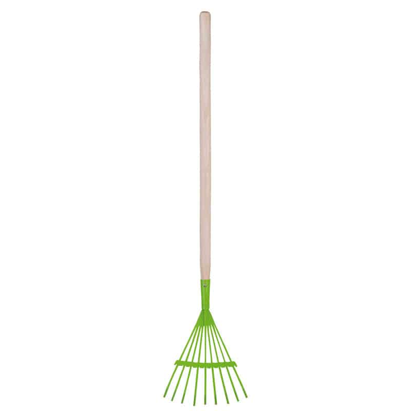 Rateau à feuilles en bois et métal vert pour enfant, ESSCHERT DESIGN