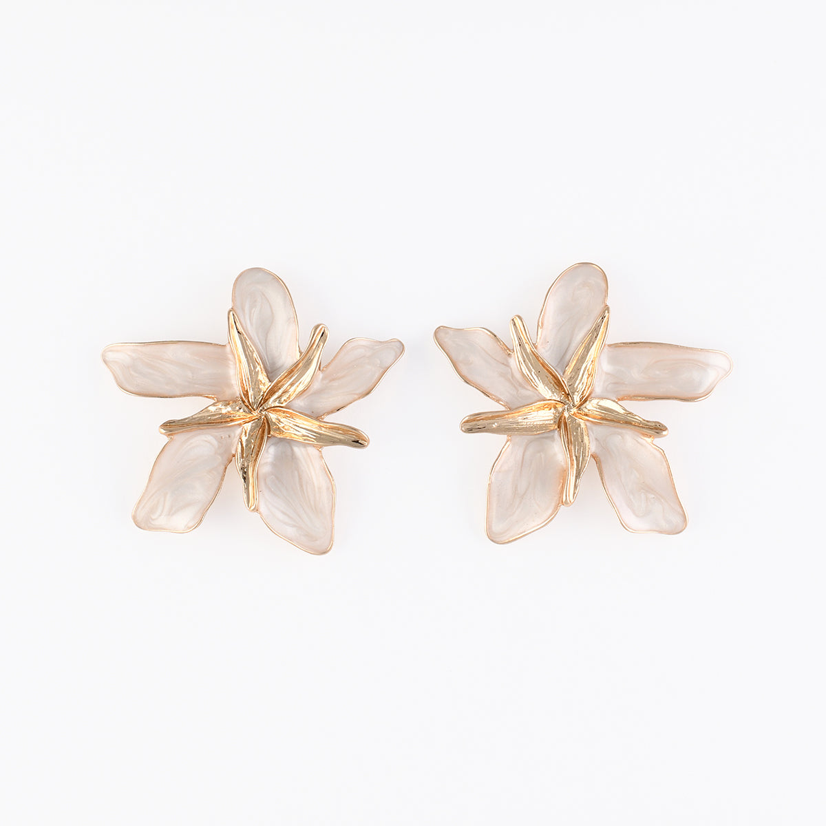Boucles d'oreilles fleurs ivoire, BALABOOSTE