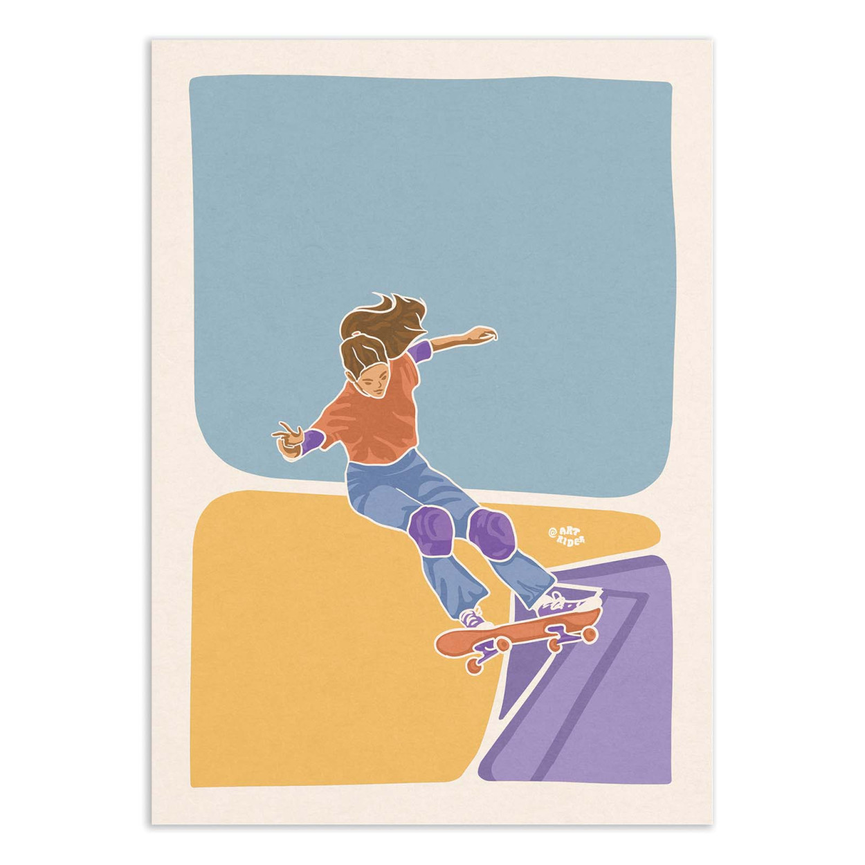 Affiche d'art - Skateboard girl - Art Rider, WALL EDITIONS