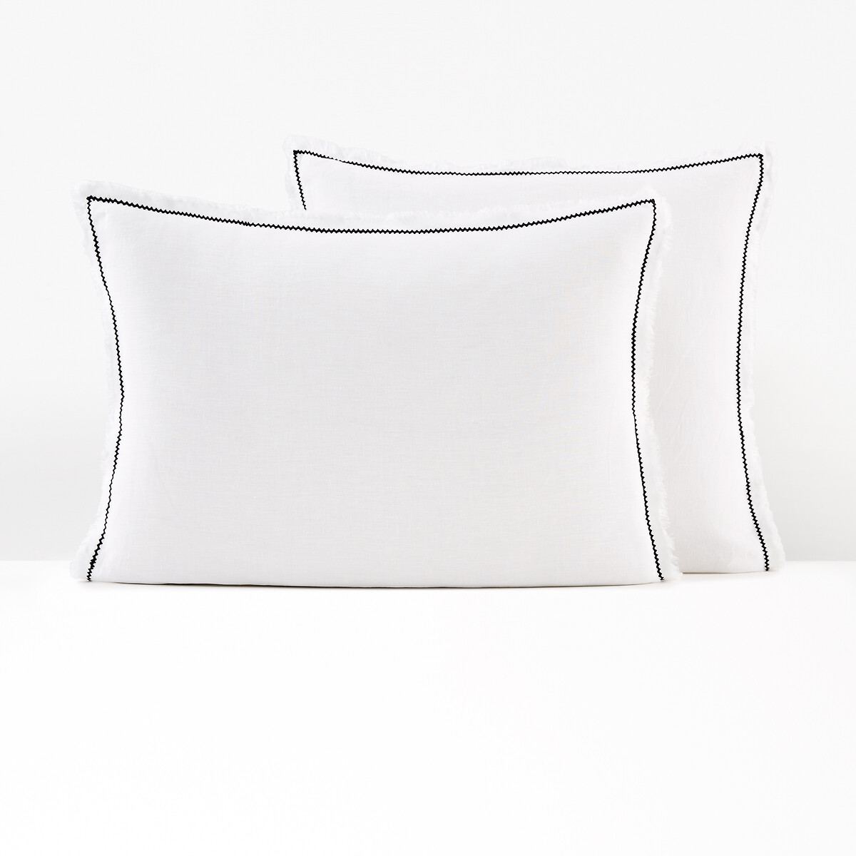 Menorca Fringed 100% Washed Linen Pillowcase