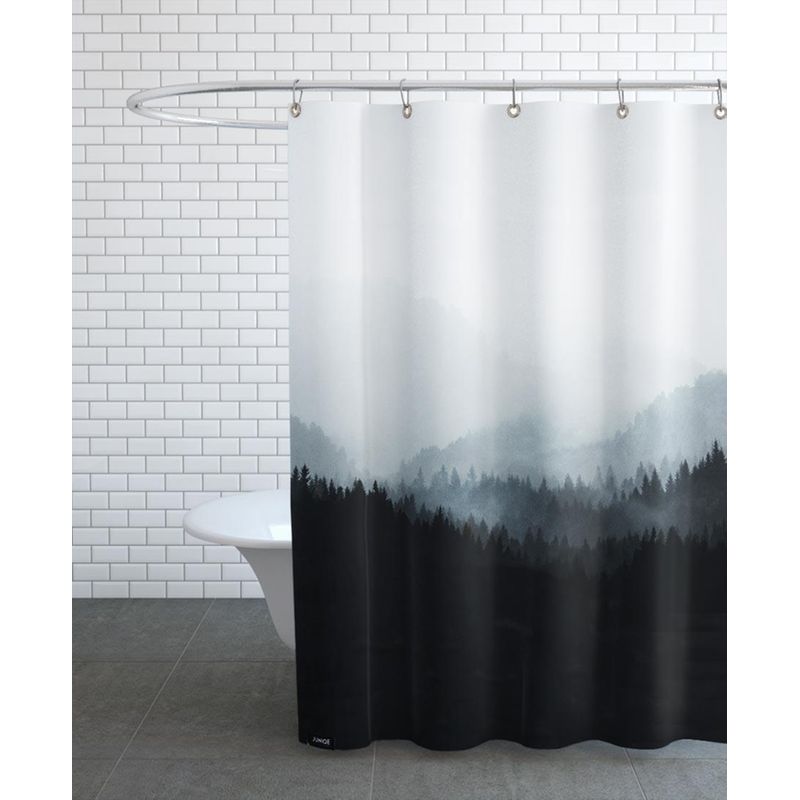Rideau de douche imprimé, jalapao La Redoute Interieurs blanc/noir