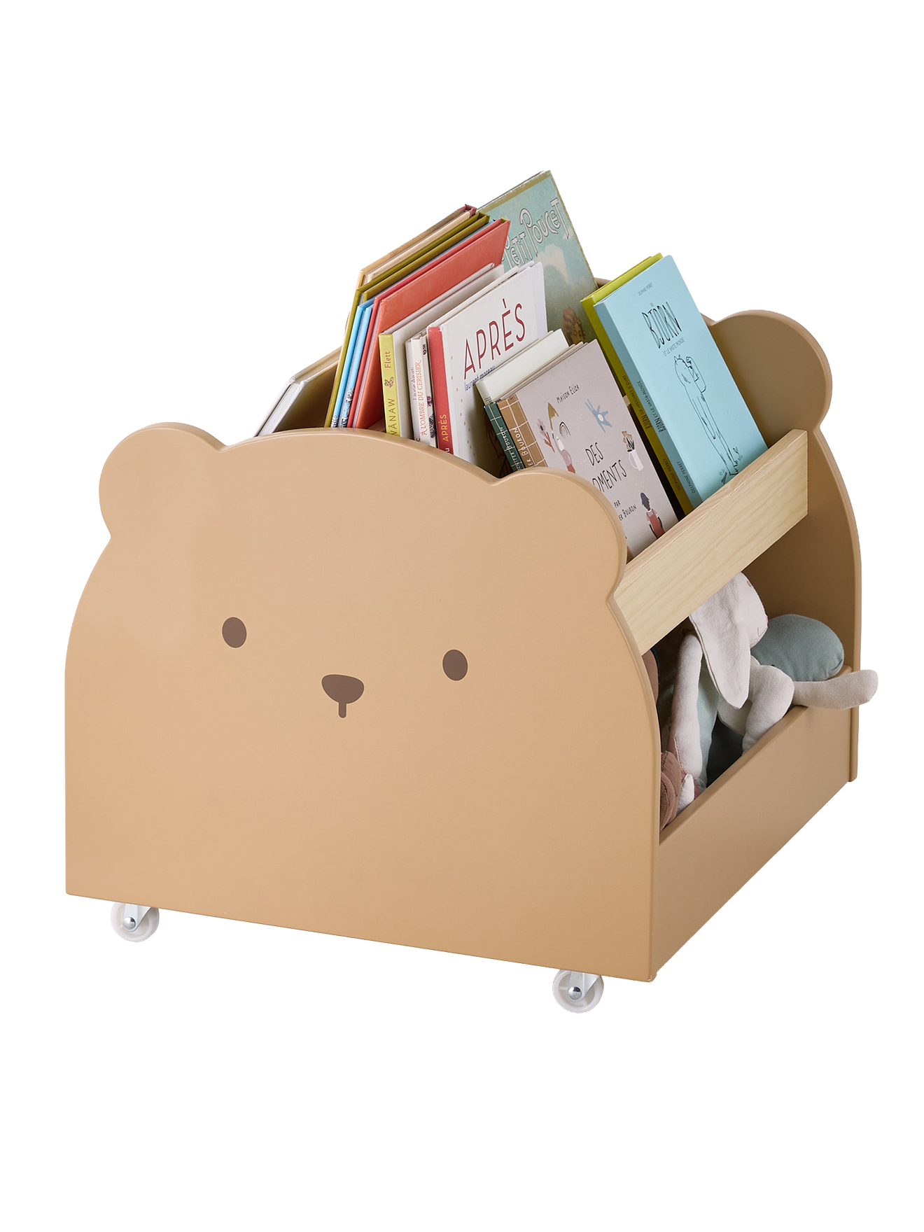 Bibliothèque à roulettes OURSON, VERTBAUDET