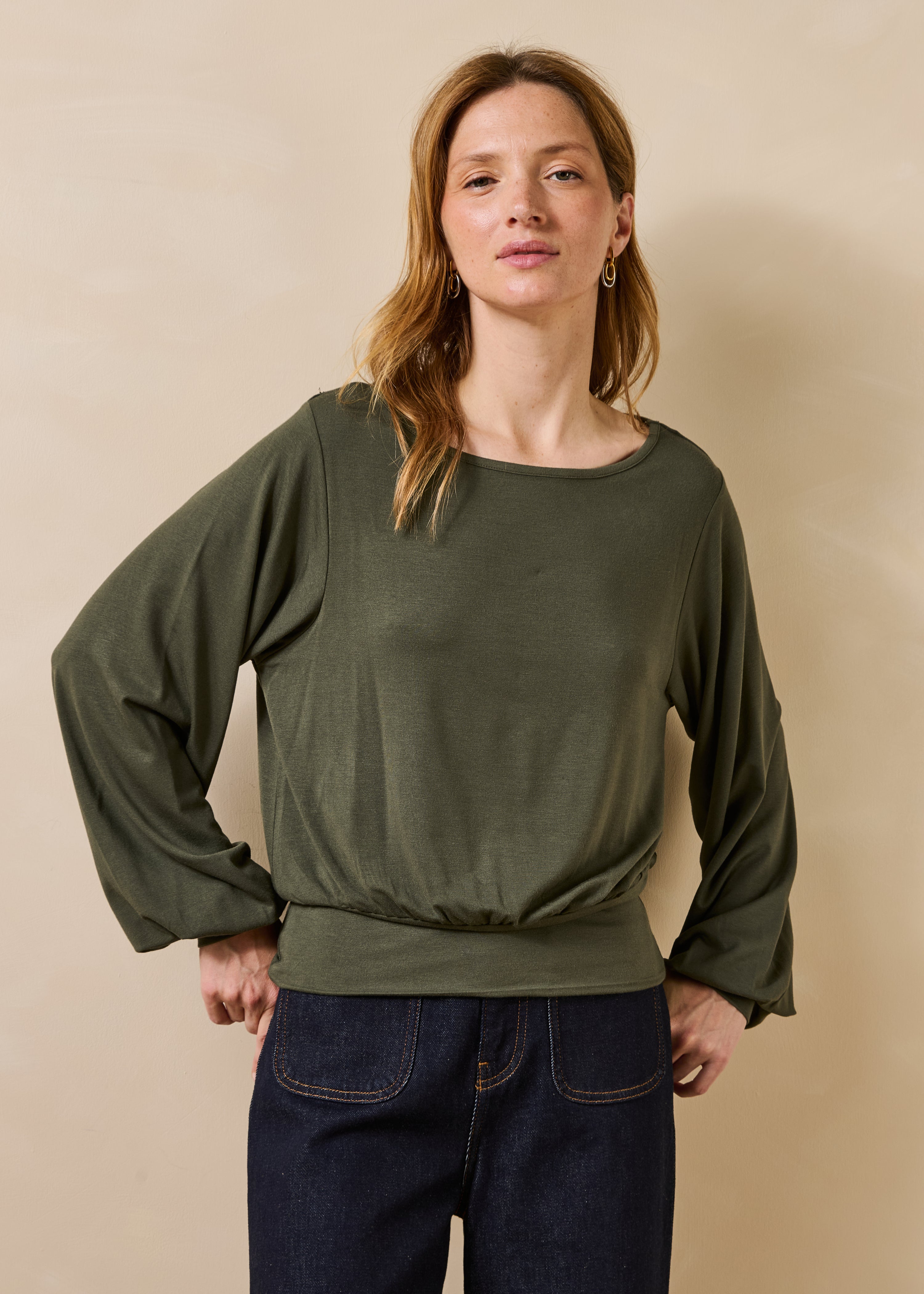 T-shirt oversize manches longues en modal, LA FEE MARABOUTEE
