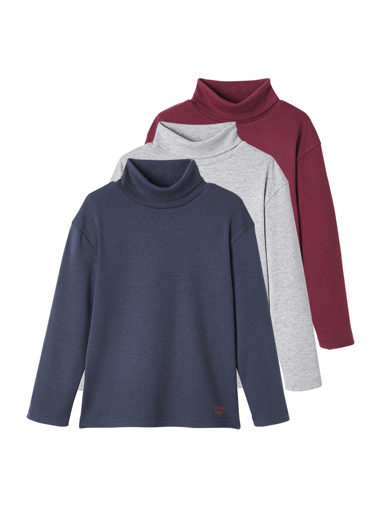 Lot de 3 sous-pulls Basics ., VERTBAUDET