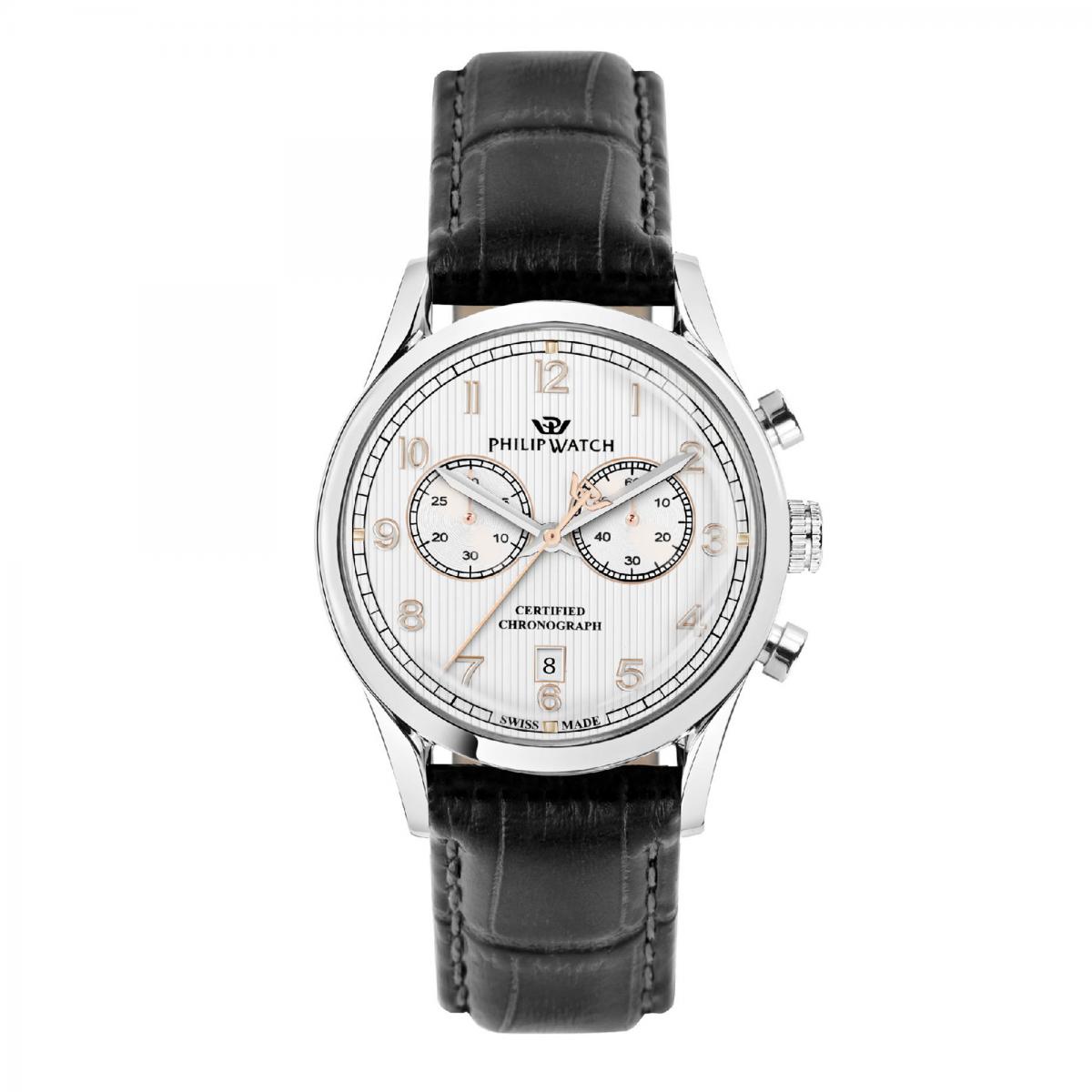 Montre Analogique En Acier Et Cuir Sunray, PHILIP WATCH