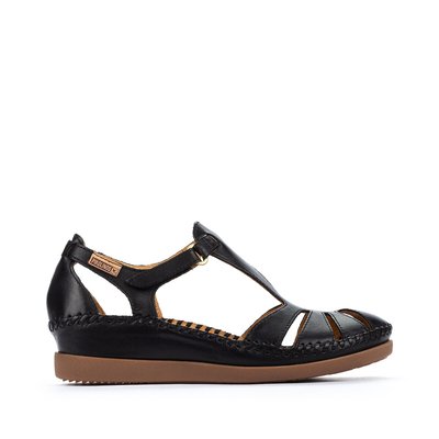 Cadaques Leather Sandals with Wedge Heel PIKOLINOS
