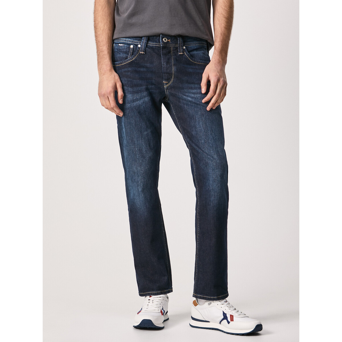 Image of Cash Stretch Straight Jeans in Mid Rise