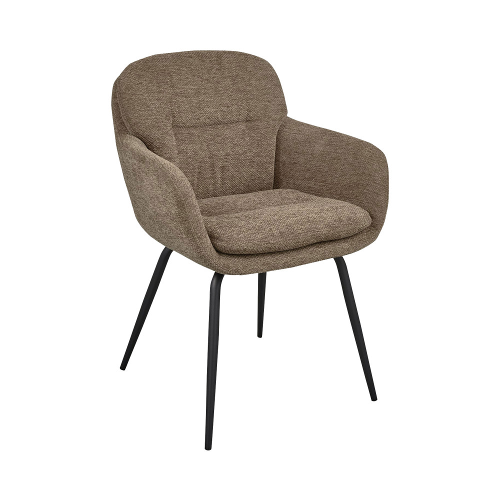 Lot de 2 fauteuils de table en tissu et métal- RUNA, WOOOD